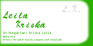 leila kriska business card
